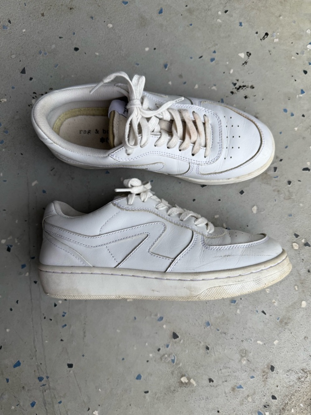 White Leather Women’s Casual Sneakers - Rag & Bone